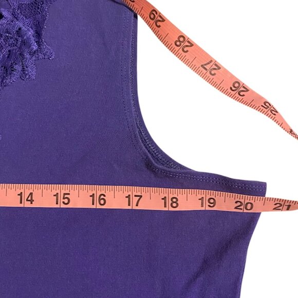 Coldwater Creek Women's Tank Top - Purple Floral Lace XL (16) - Picture 4 of 9